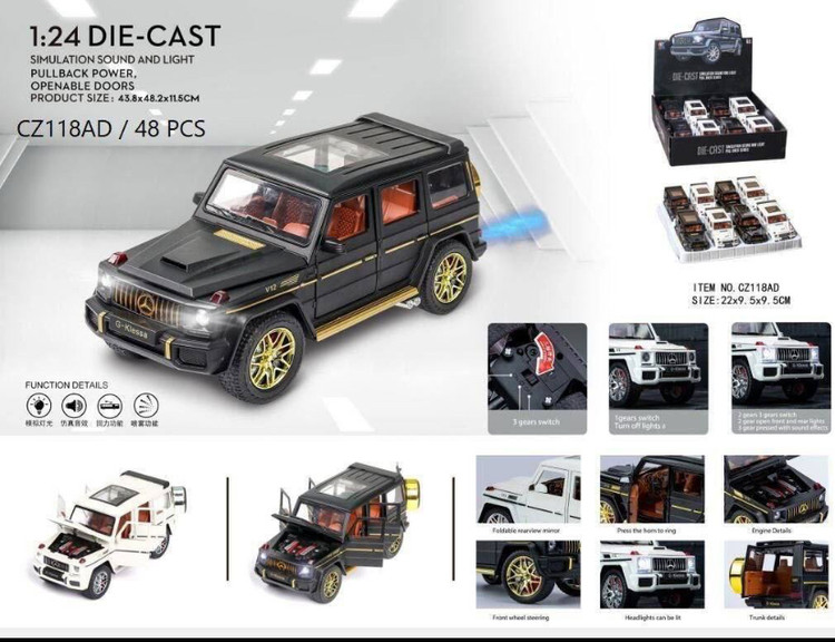 عقب کش بنز جی کلاس ۲ رنگ موزیکال چراغ دار ایتم cz118ad
