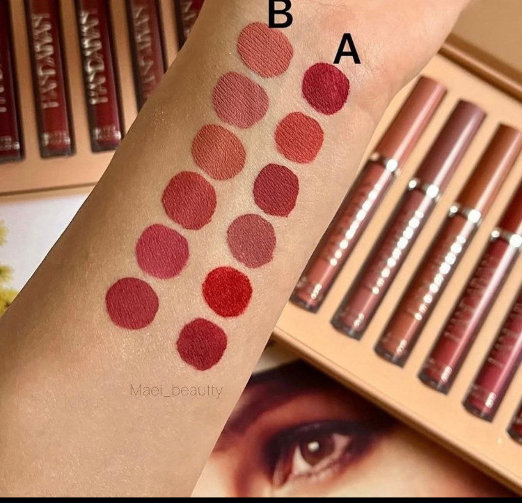 🤩رژ لب مایع اورجینال هندیان 🔶در دو پک A,B هرکدام 6 رنگ 🔶ماندگاری بالا ///فروش فقط به صورت پک ۶تایی